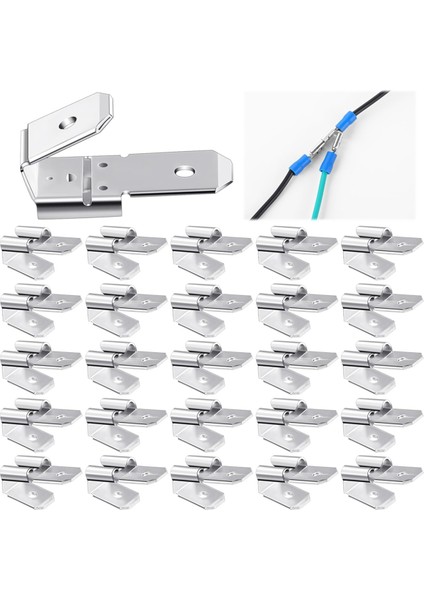 25 Adet Çift Piggyback Spade Konnektörleri, Dişi Erkek Hızlı Bağlantı Piggyback Spade Sıkma Terminalleri Çeşitlilik Kiti (Yurt Dışından)