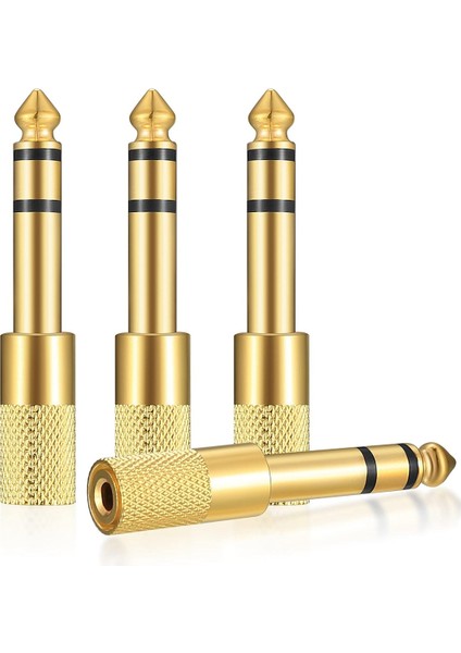 4 Adet 6.35MM (1/4 Inç) Erkek - 3.5mm (1/4 Inç) Dişi Stereo Kulaklık Adaptörü, Kulaklık Için Ses Adaptörü Jakı Fişi (Yurt Dışından)
