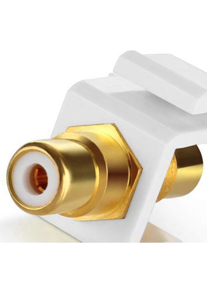 Rca Keystone Jack Ekleme Konnektörü (5 Paket) Soket Dişi Geçmeli Adaptör Bağlantı Noktası Altın Kaplamalı Sıralı Bağlantı Parçası (Beyaz) (Yurt Dışından)