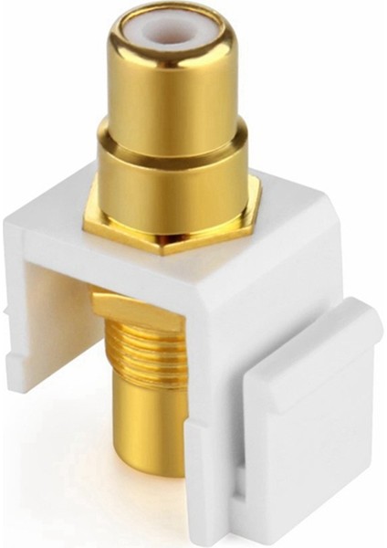 Rca Keystone Jack Ekleme Konnektörü (5 Paket) Soket Dişi Geçmeli Adaptör Bağlantı Noktası Altın Kaplamalı Sıralı Bağlantı Parçası (Beyaz) (Yurt Dışından)