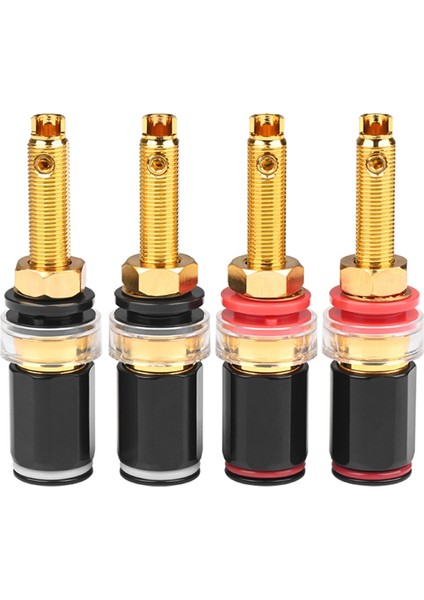 4 Adet Hifi Hoparlör Terminali Bağlama Sonrası Saf Bakır Altın Kaplama Amplifikatör Konnektörü Kadın Muz Jack Tak (Yurt Dışından)
