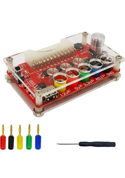 Atx 24PIN Güç Çıkış Kartı Adj Voltaj Düğmesi ve Akrilik Kabuk Kiti Dokunmatik Anahtarlı Voltaj Regülatörü (Yurt Dışından)