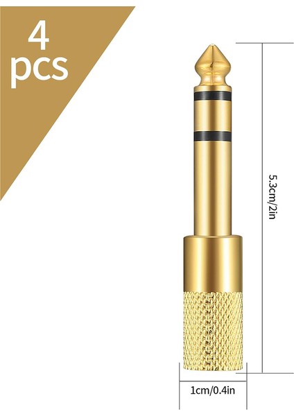 4 Adet 6.35MM (1/4 Inç) Erkek - 3.5mm (1/4 Inç) Dişi Stereo Kulaklık Adaptörü, Kulaklık Için Ses Adaptörü Jakı Fişi (Yurt Dışından) fiyatları