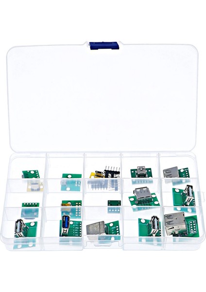 Pcb Kartı ile Mini Usb'den Dıp Konnektörüne, Mikro-Usb, USB 2.0, Tip C, USB B, USB 3.0, 16 Model Soket Adaptörü Seti (Yurt Dışından)