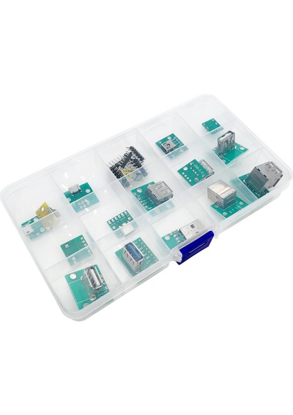 Pcb Kartı ile Mini Usb'den Dıp Konnektörüne, Mikro-Usb, USB 2.0, Tip C, USB B, USB 3.0, 16 Model Soket Adaptörü Seti (Yurt Dışından) fiyatları