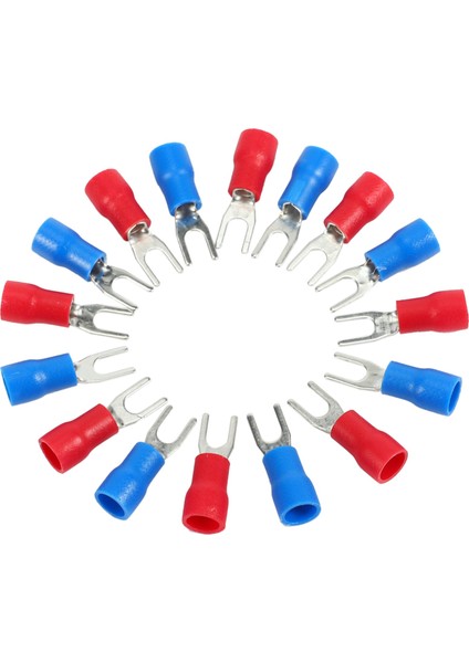 200 Adet 16-14 Awg Kırmızı Mavi Tel Konektörü Yalıtımlı Çatal Terminali #4 (Yurt Dışından) fırsatları
