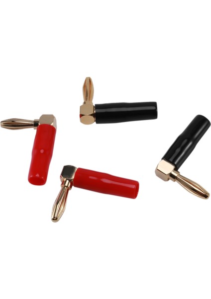 [4 Paket] Hi-End Bakır Dik Açı/90 Derece Vida Tipi Banana Fiş / Hoparlör Kablosu Konektörü [banana De L] (Yurt Dışından)