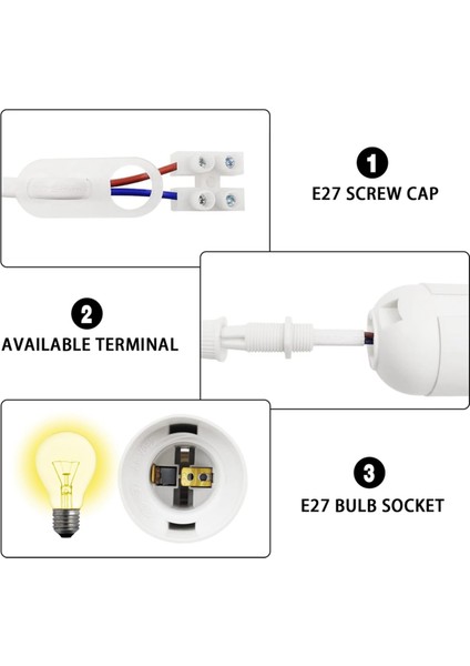 Lamba Tutucu E27 12 Parça Şantiye Prizi Kablolu E27 Priz Şantiye Prizi Voltaj Test Cihazı ile (Yurt Dışından) fırsatları