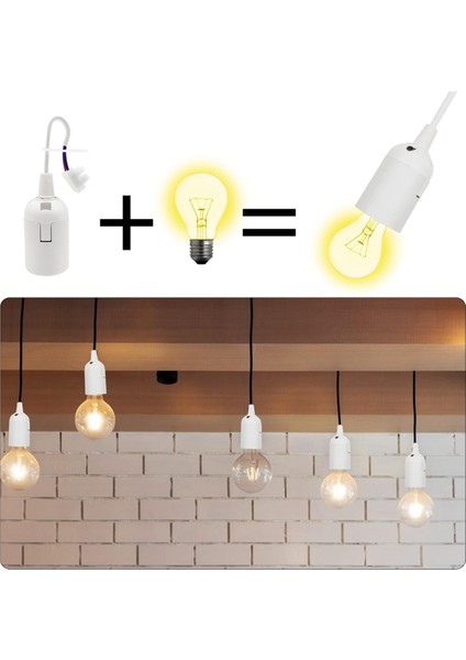 Lamba Tutucu E27 12 Parça Şantiye Prizi Kablolu E27 Priz Şantiye Prizi Voltaj Test Cihazı ile (Yurt Dışından) indirimleri