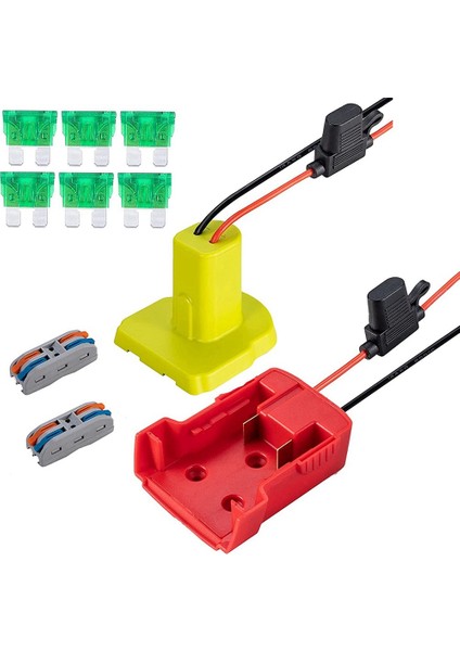Ryobi 18V ve Mk M18 18V Pil Için Güç Çarkı Adaptörü, Sigorta ve Kablo Terminalleri, Güç Konektörü 14 Ölçer Robotik (Yurt Dışından)