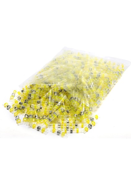 800 Pcs Lehim Contası Tel Konektörü Sarı 12-10 Awg - Isıyla Daralan Lehim Butt Konnektörü Kalaylı Otomatik Deniz Tekne Kıvrım (Yurt Dışından)