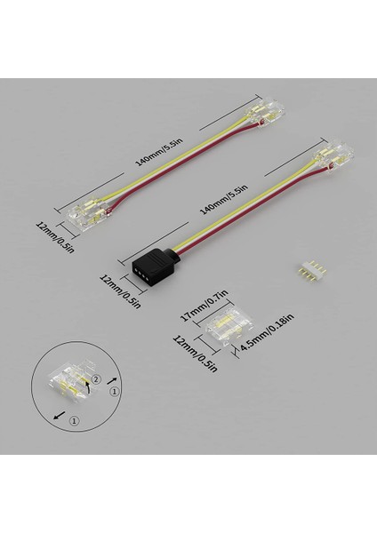 Cct Ayarlanabilir Cob LED Şerit Işık Için 10MM Konnektörler 3 Pin Lehimsiz Terminal Uzatma Bağlantı Kiti (Yurt Dışından)