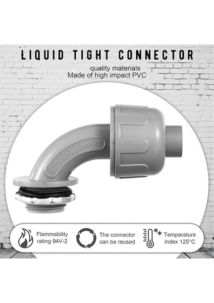 Sıvı Geçirmez Konnektör 3/4 Inç Esnek Metalik Olmayan Elektrik Borusu Konnektör Bağlantı Parçası 90 Derece (24 Parça) (Yurt Dışından) modelleri