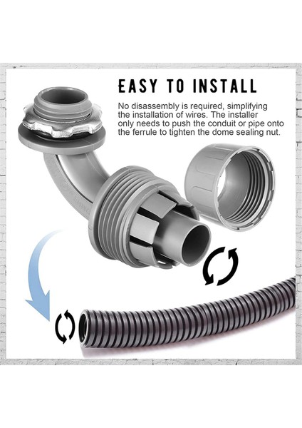 Sıvı Geçirmez Konnektör 3/4 Inç Esnek Metalik Olmayan Elektrik Borusu Konnektör Bağlantı Parçası 90 Derece (24 Parça) (Yurt Dışından) fırsatları