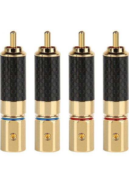Hifi Rca Konektörü 10MM Karbon Fiber Altın Kaplama Lotus Fiş Hoparlör Terminali Ses Güç Subwoofer Amplifikatör (Yurt Dışından)