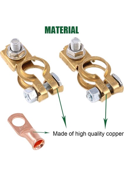 Adet Bakır Akü Kutup Başları Negatif ve Pozitif Terminal Kelepçeleri Konnektörleri Bakır Halka Çeşitler Kiti Araba Için (Yurt Dışından) fırsatları