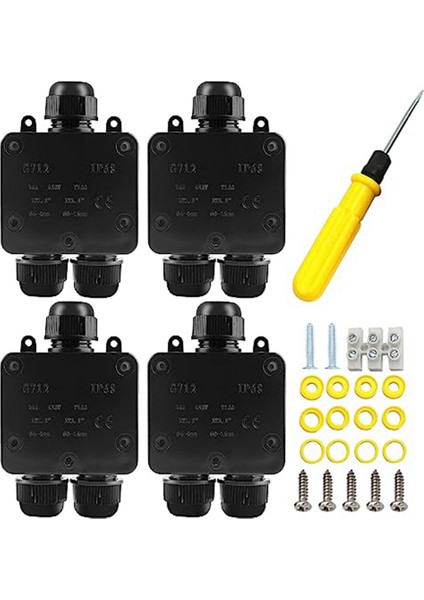 Adet Su Geçirmez Bağlantı Kutusu 3 Yollu, IP68 Çapı 5mm -15MM Tel Için Harici Su Geçirmez Elektrik Bağlantı Kutusu (Yurt Dışından)