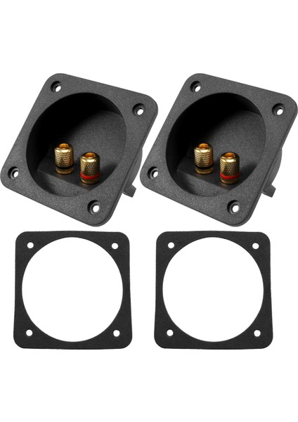 Dıy Ev Araba Stereo Vidalı Fincan Konnektörleri Subwoofer Fişleri 2 Yollu Hoparlör Kutusu Terminali Bağlama Sonrası, 2 Adet Siyah (Yurt Dışından)