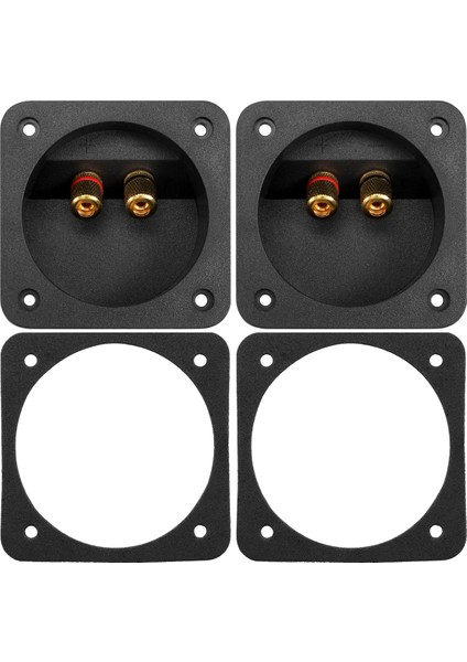 Dıy Ev Araba Stereo Vidalı Fincan Konnektörleri Subwoofer Fişleri 2 Yollu Hoparlör Kutusu Terminali Bağlama Sonrası, 2 Adet Siyah (Yurt Dışından)