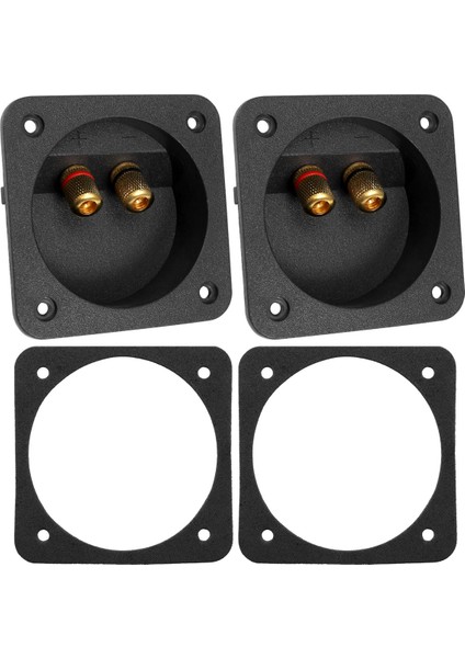 Dıy Ev Araba Stereo Vidalı Fincan Konnektörleri Subwoofer Fişleri 2 Yollu Hoparlör Kutusu Terminali Bağlama Sonrası, 2 Adet Siyah (Yurt Dışından)