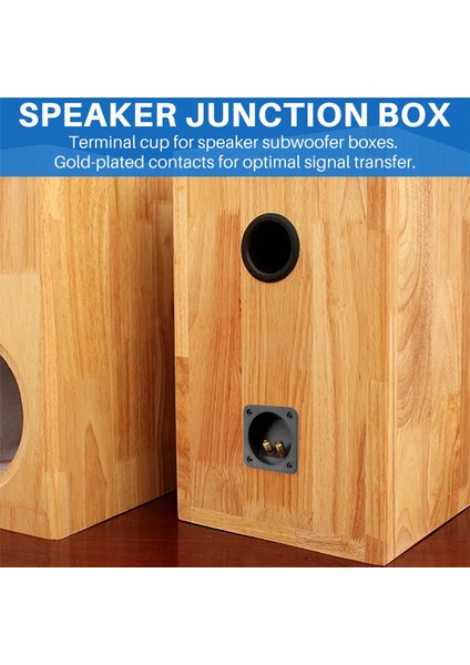 Dıy Ev Araba Stereo Vidalı Fincan Konnektörleri Subwoofer Fişleri 2 Yollu Hoparlör Kutusu Terminali Bağlama Sonrası, 2 Adet Siyah (Yurt Dışından)
