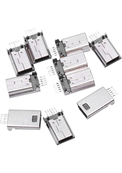 10 Adet Mini USB Tip B Erkek 180 Derece 5 Pin Smd Smt Lehimleme Jack Konnektörü (Yurt Dışından)