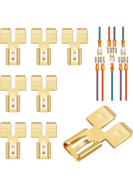 8 Adet Çift Arkalı Kürek Konnektörü Hızlı Bağlantı Kesme Elektrik Iki Yönlü Kablo Terminali Adaptörü Yalıtımsız Erkek Tek (Yurt Dışından)