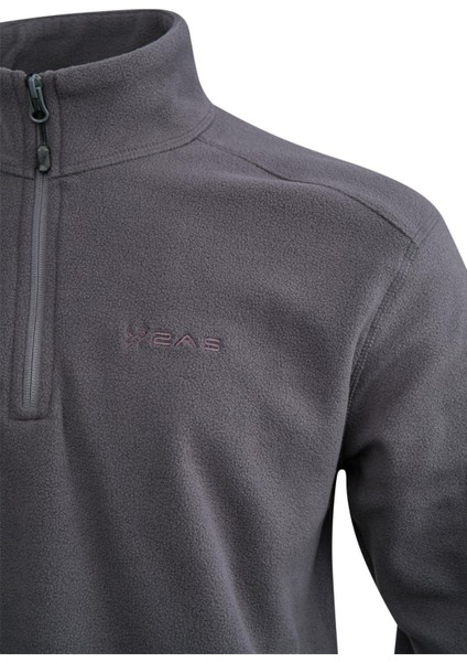 Cedric Erkek Yarım Fermuarlı Ince Polar Sweatshirt Antrasit