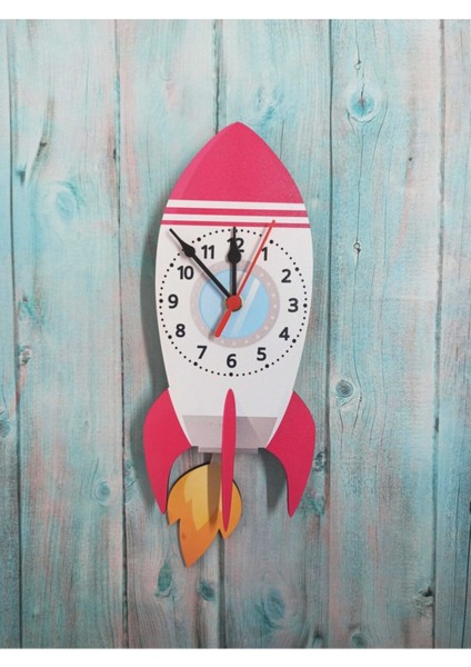 Sallanan Sarkaçlı Ahşap Roket Füze Çocuk Odası Duvar Saati fiyatları