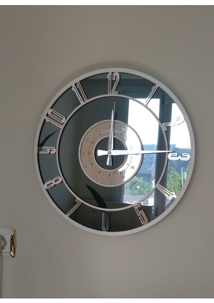 Gerçek Aynalı Duvar Saati Özel Üretim(Gümüş) modelleri