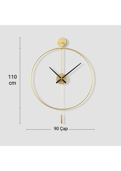 (Xxl) Gold Tiktok - Siyah 35CM Akrep Yelkovan , Modern Dekoratif Sarkaçlı Metal Duvar Saati modelleri