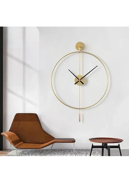 (Xxl) Gold Tiktok - Siyah 35CM Akrep Yelkovan , Modern Dekoratif Sarkaçlı Metal Duvar Saati fırsatları