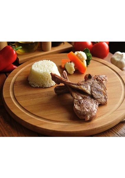 Errica - Yuvarlak Sunum Tabağı - Kesme Tahtası - Pizza Tahtası 1 Adet
