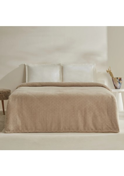 Home Raunda Çift Kişilik Wellsoft Battaniye Ekru