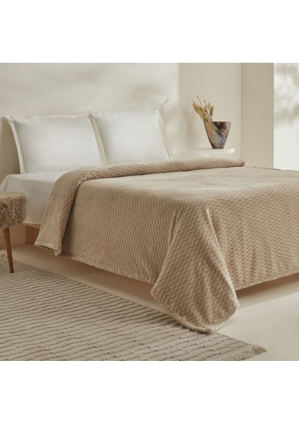 Home Raunda Çift Kişilik Wellsoft Battaniye Ekru