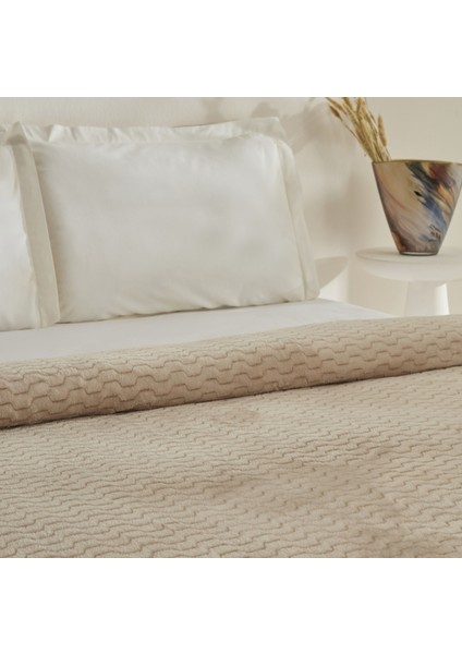 Home Raunda Çift Kişilik Wellsoft Battaniye Ekru