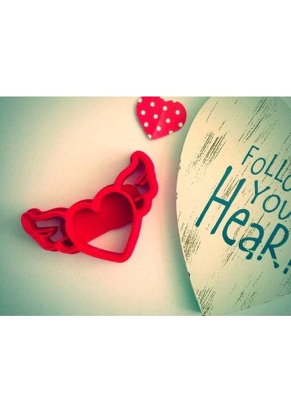Kanatlı Kalp Kurabiye Kalıbı (Cookie Cutter) 1 Adet