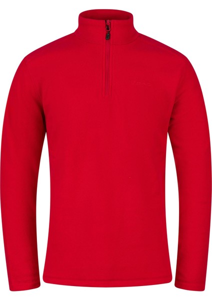 Cedric Erkek Yarım Fermuarlı Ince Polar Sweatshirt Kırmızı