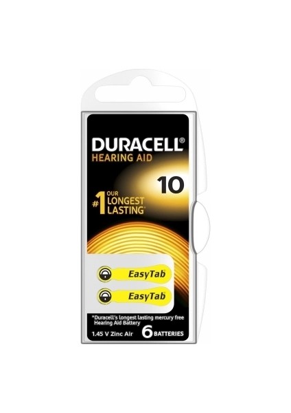 Duracell 10 Işitme Cihazı Kulak Pili 6 Parça Kutu