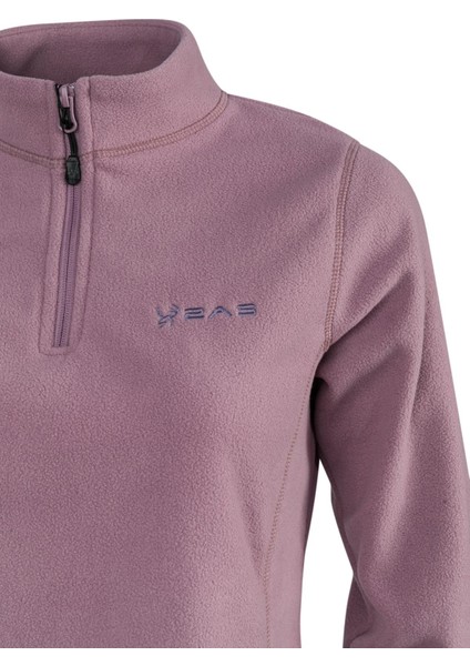Camila Kadın Yarım Fermuarlı Ince Polar Sweatshirt Lila modelleri