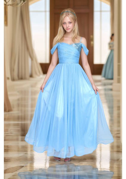 Kız Çocuk Uzun Abiye Elbise - Düğün ve Özel Gün ELBISESI-ABY-2013