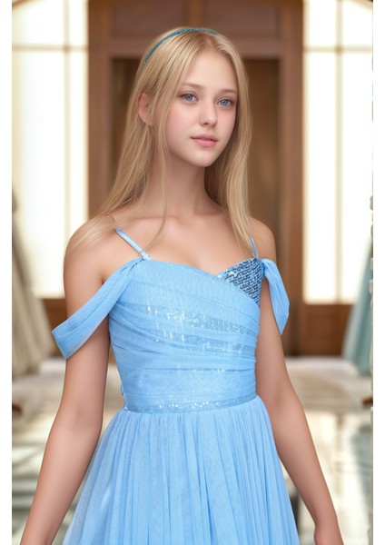 Kız Çocuk Uzun Abiye Elbise - Düğün ve Özel Gün ELBISESI-ABY-2013 fiyatları