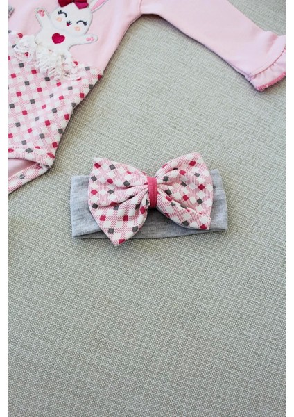 Havuç Tavşan Nakışlı Bandanalı Uzun Kollu Zıbınlı 3lü Kız Bebek Tak Pembe fırsatları