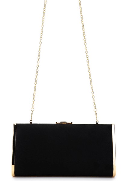 Kadın Vegan Siyah Süet Abiye Çanta 1083 015 Bn Cnt Y25 Sıyah Suet