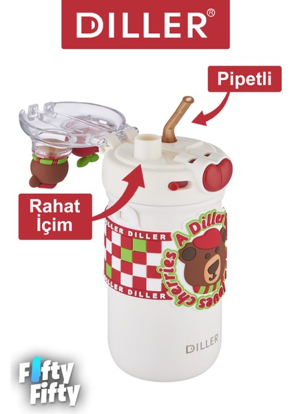 Dıller 520 ml Tek Kapak Çift Kullanım Pipetli/pipetsiz Boyun Askılı/çelik Termos -FFDILLERD93RENK modelleri