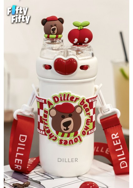 Dıller 520 ml Tek Kapak Çift Kullanım Pipetli/pipetsiz Boyun Askılı/çelik Termos -FFDILLERD93RENK indirimleri