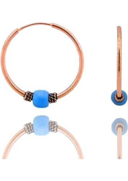 16 Mm Ros Kaplama Gümüş Halka Küpe