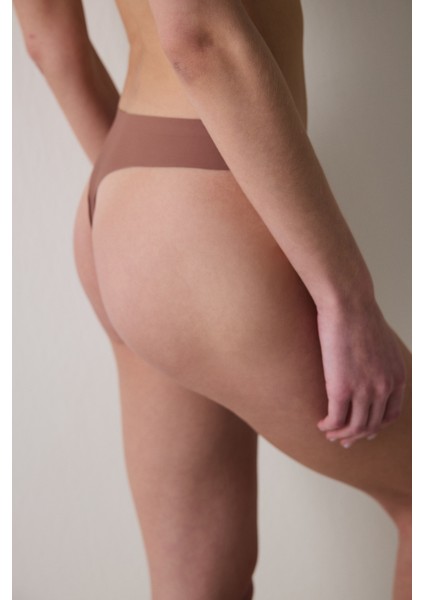Invisible Laser Cut Tanga Kahverengi Külot