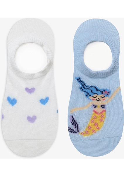 Kız Çocuk Mermaid Love 2li Çok Renkli Babet Çorap