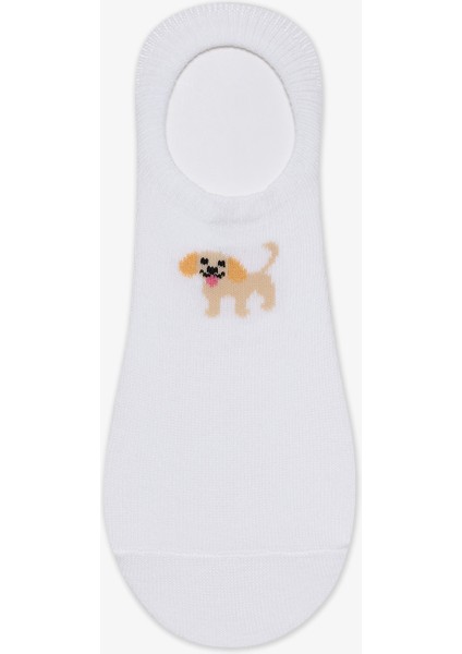 3 Çift Pamuklu Köpek Desenli Sneaker Çorap